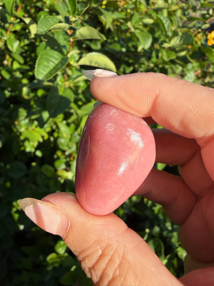 Pink Opal Palmstone from Peru