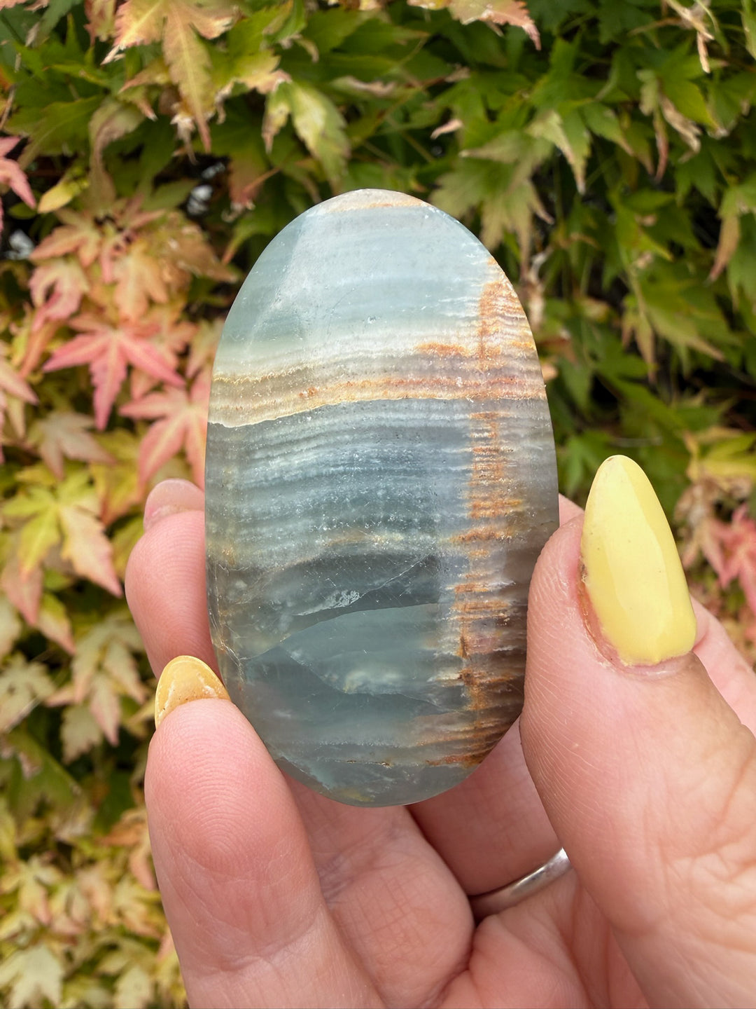 Blue Onyx Aquitaine Lemurian Palmstone