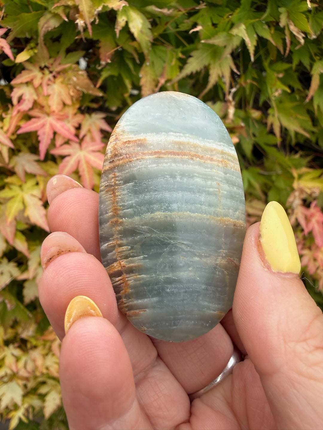 Blue Onyx Aquitaine Lemurian Palmstone