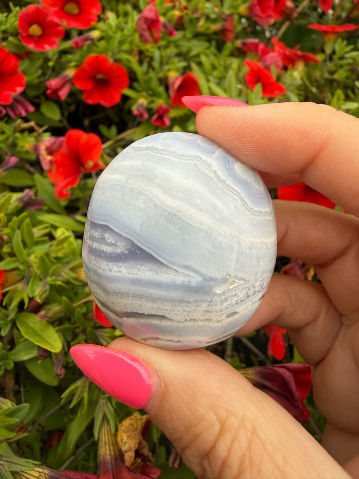 Blue Lace Agate Palmstone
