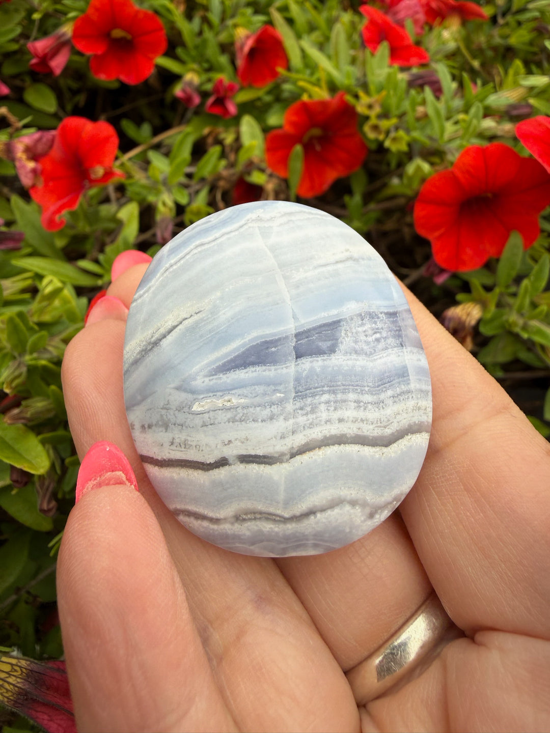 Blue Lace Agate Palmstone