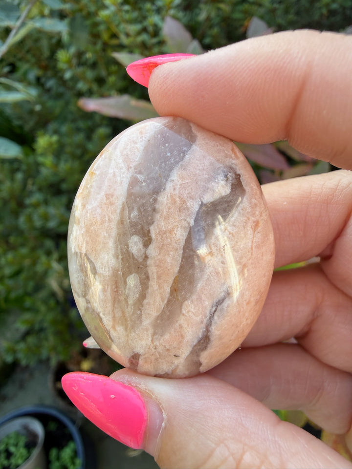 Graphic Feldspar with Smoky Quartz Palmstone