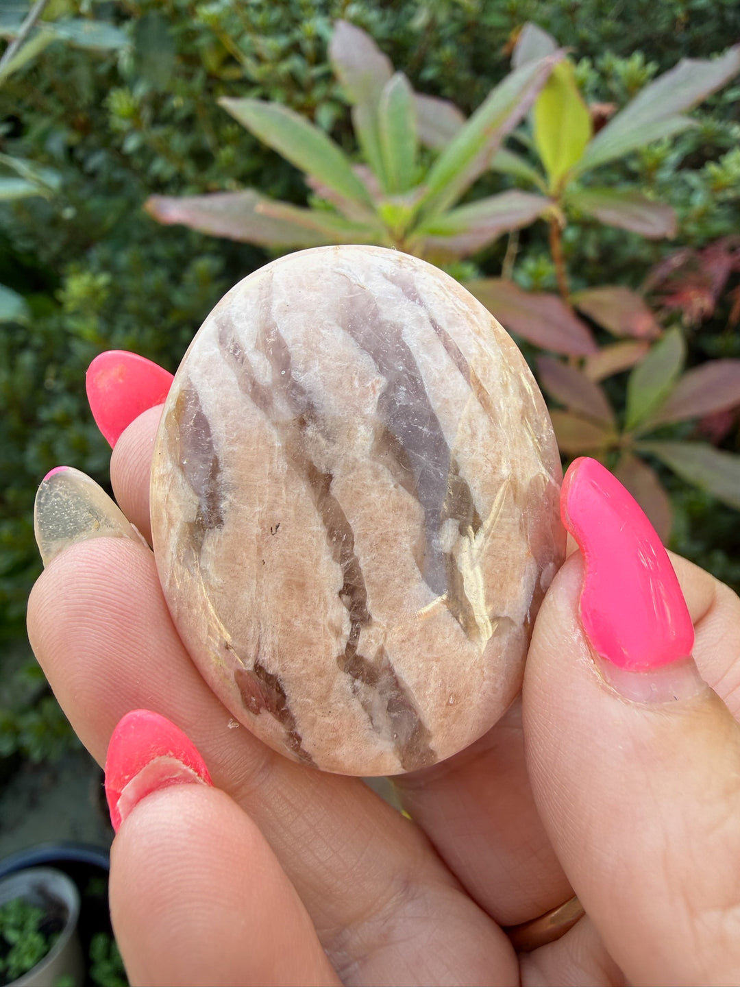 Graphic Feldspar with Smoky Quartz Palmstone