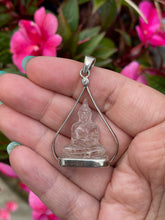 Load image into Gallery viewer, 925 Sterling Silver Morganite Buddha Pendant

