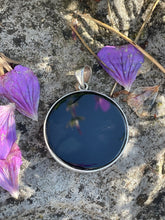 Load image into Gallery viewer, 925 Sterling Silver Black Onyx Crescent  Moon Pendant
