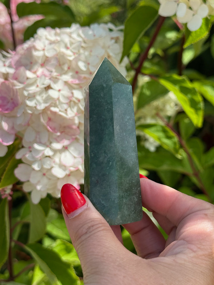 Green Strawberry Quartz Tower