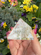 Load image into Gallery viewer, Clear Quartz Pyramid Carving Sacred Geometry
