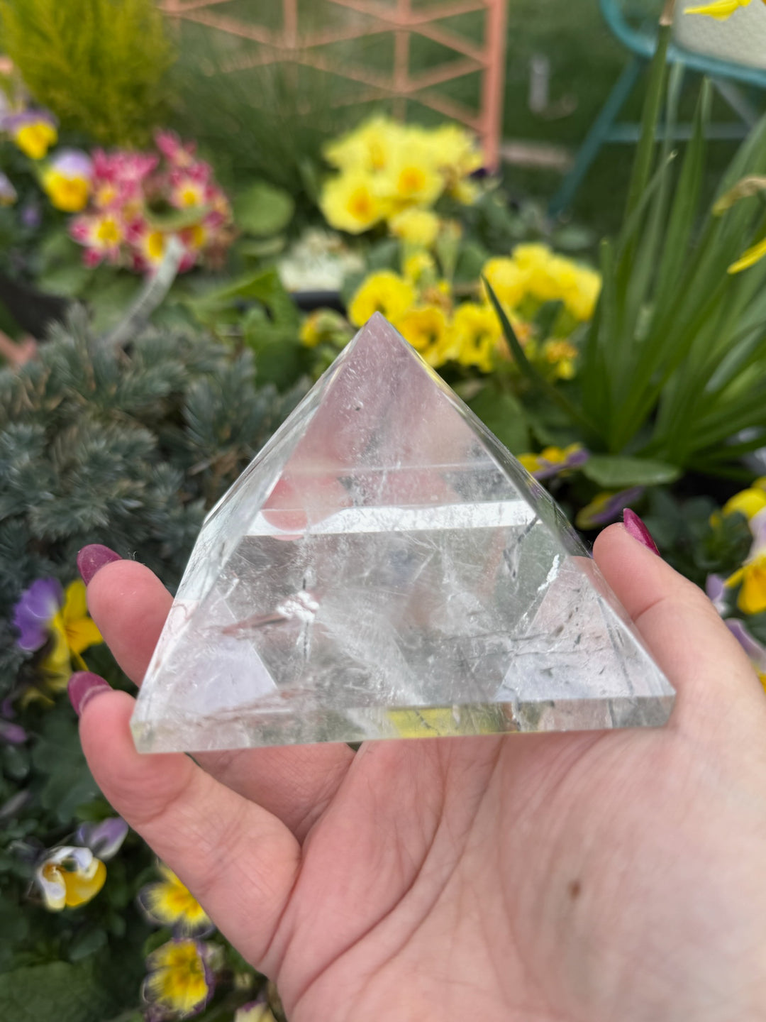 Incredible Large Tourmaline in Quartz Pyramid Carving