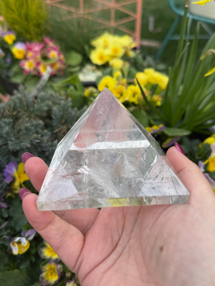 Incredible Large Tourmaline in Quartz Pyramid Carving
