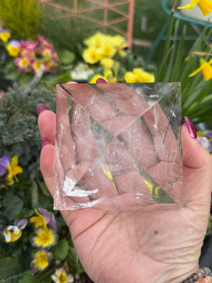 Incredible Large Tourmaline in Quartz Pyramid Carving