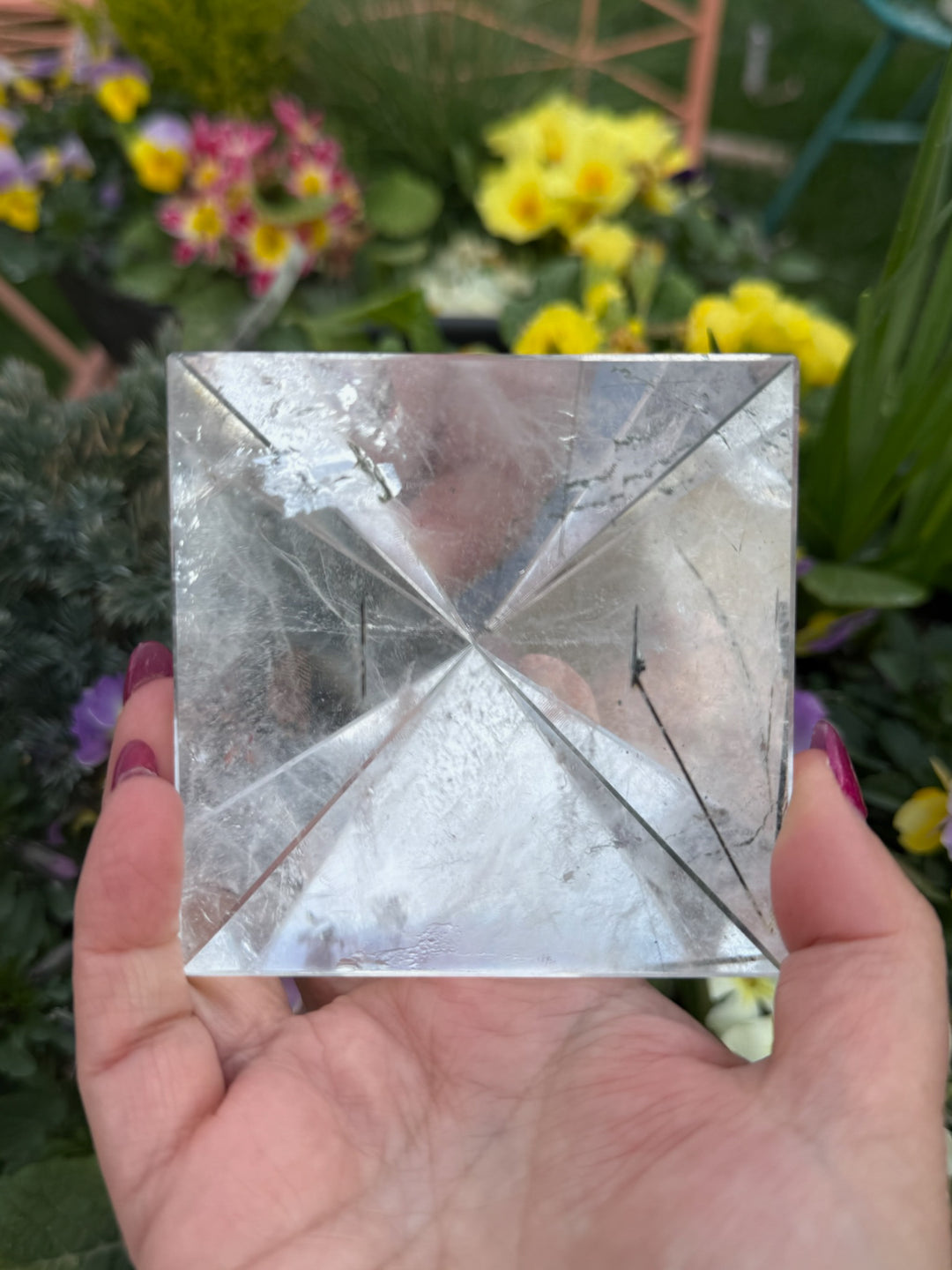 Incredible Large Tourmaline in Quartz Pyramid Carving