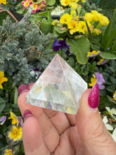 Load image into Gallery viewer, Clear Quartz Pyramid Carving Sacred Geometry
