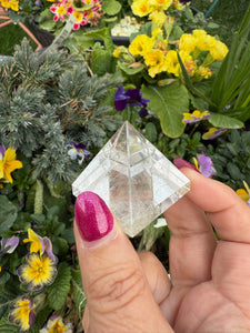 Clear Quartz Pyramid Carving Sacred Geometry