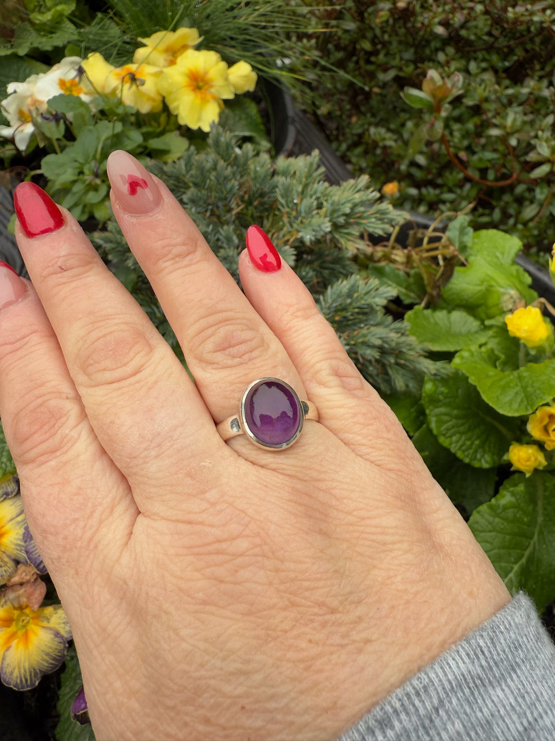 Silver Amethyst Ring Size P (7.75)