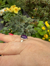 Load image into Gallery viewer, Silver Amethyst Ring Size P (7.75)
