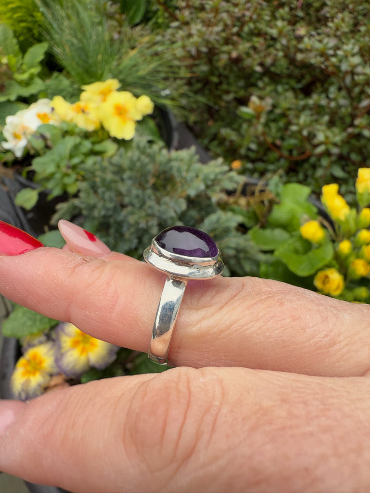 Silver Amethyst Ring Size O (7.5)