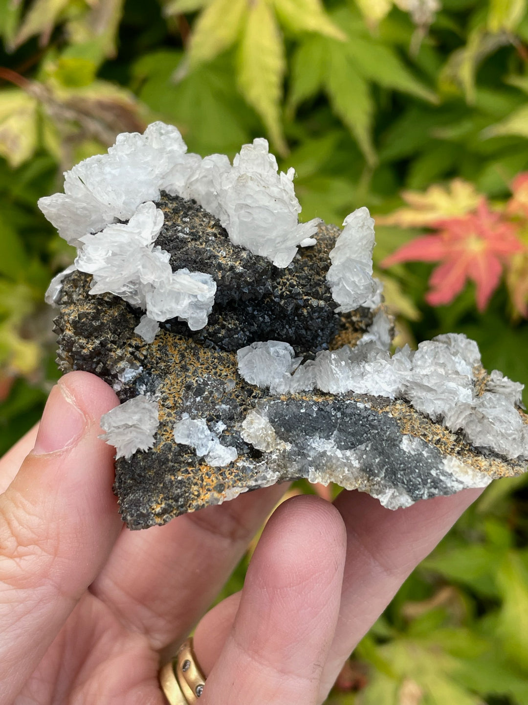 White and Black Calcite UV Reactive Specimen
