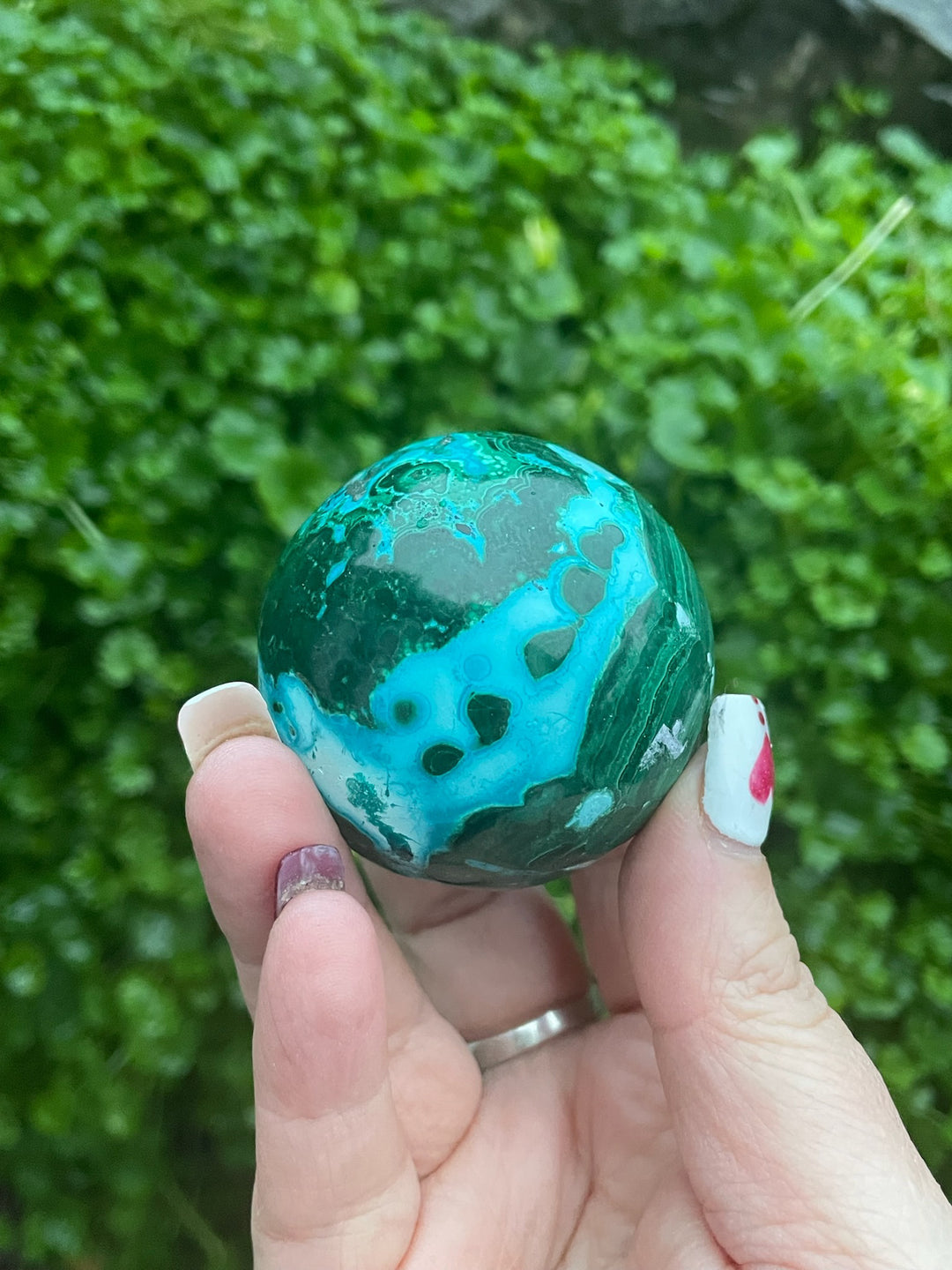 Malacolla Chrysocolla and Malachite  Sphere