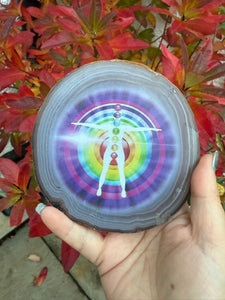Chakra Agate Crystal Slice