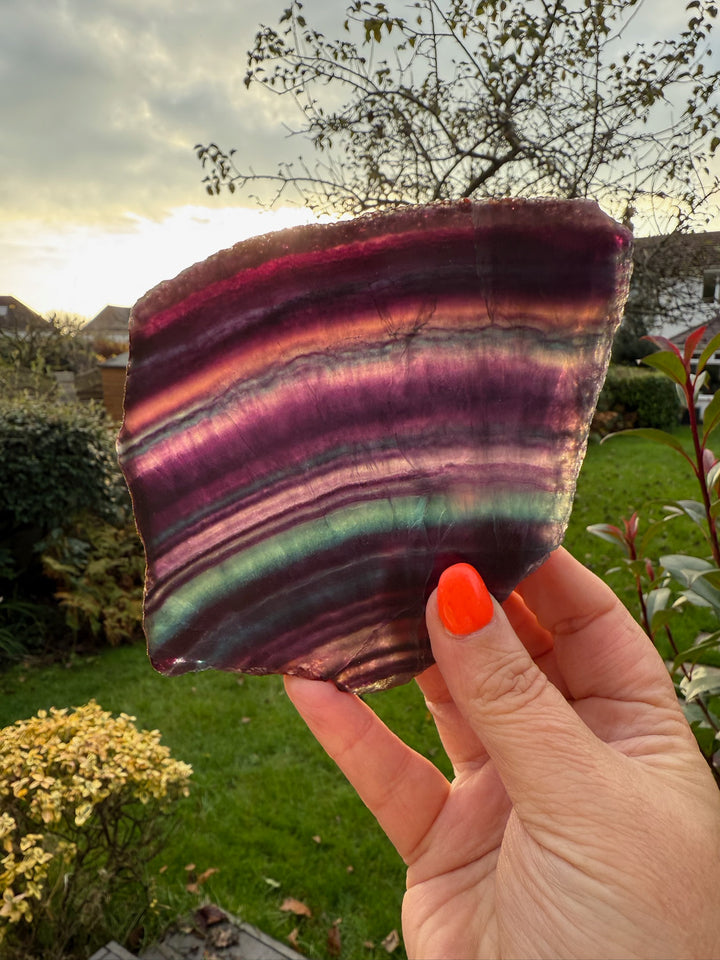 Rainbow Fluorite Slice