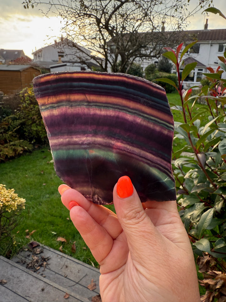 Rainbow Fluorite Slice