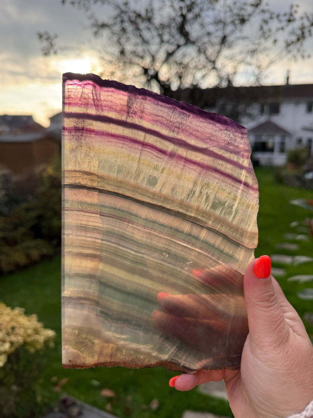Large Fluorite Slice Carving