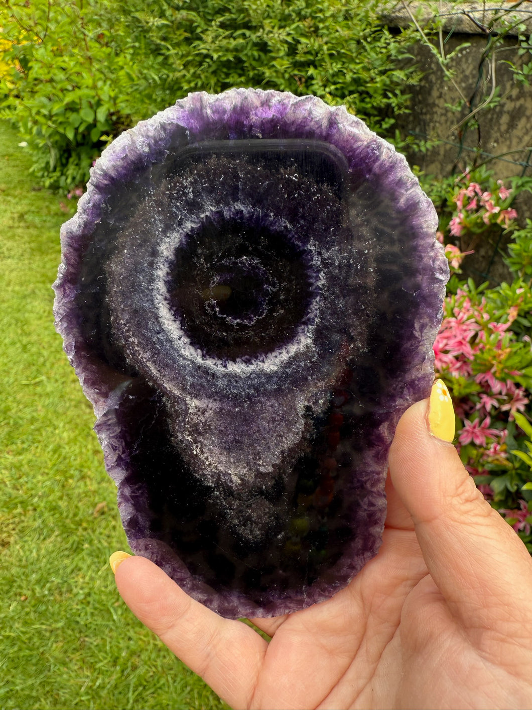 Amazing Purple Fluorite Slice Carving