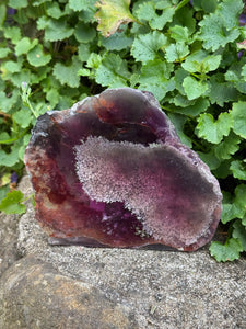 Unusual Freestanding Purple Fluorite Slice