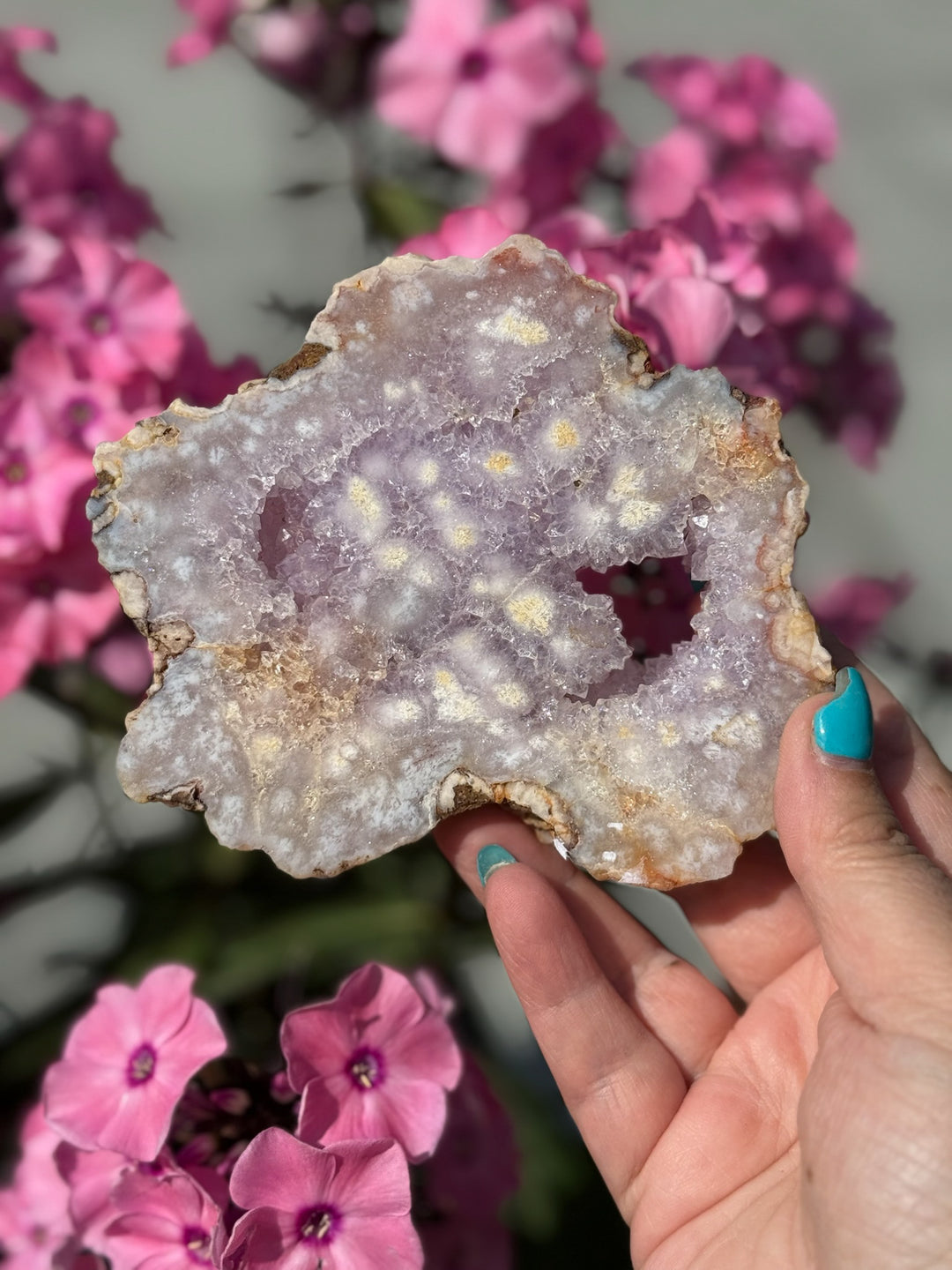 Amazing Pink Amethyst Slice Carving