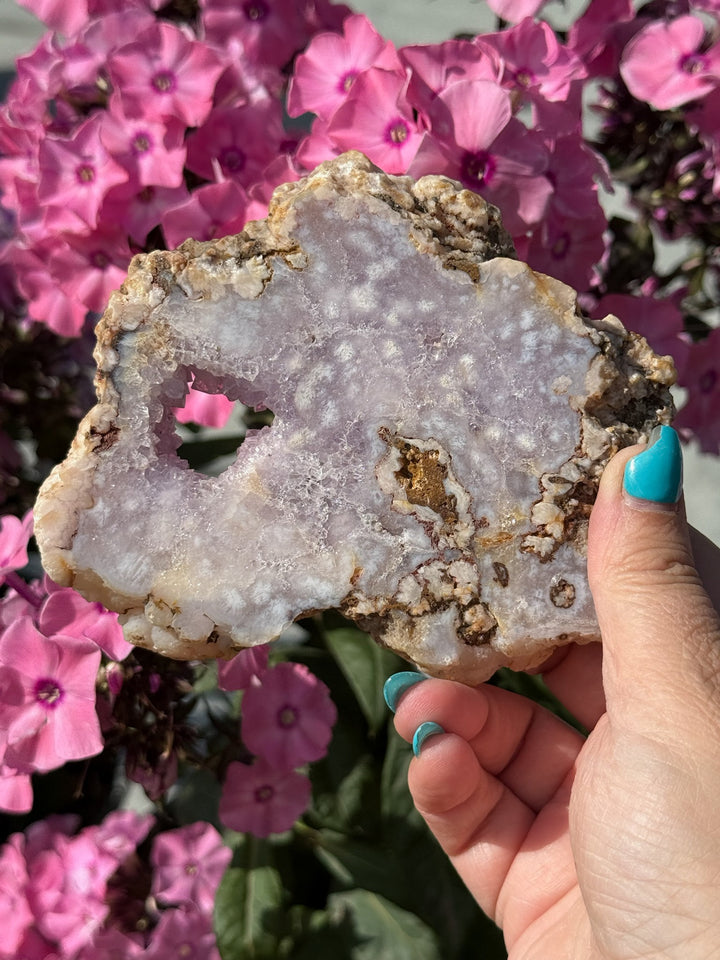 Amazing Pink Amethyst Slice Carving