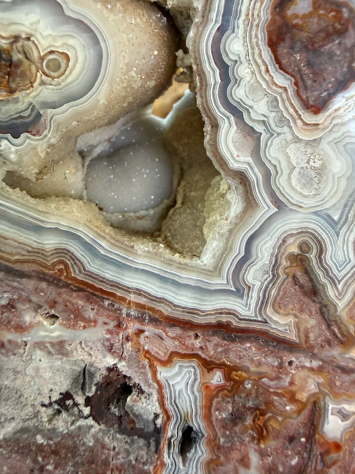 Statement Crazy Lace Agate Slice and Stand from Mexico