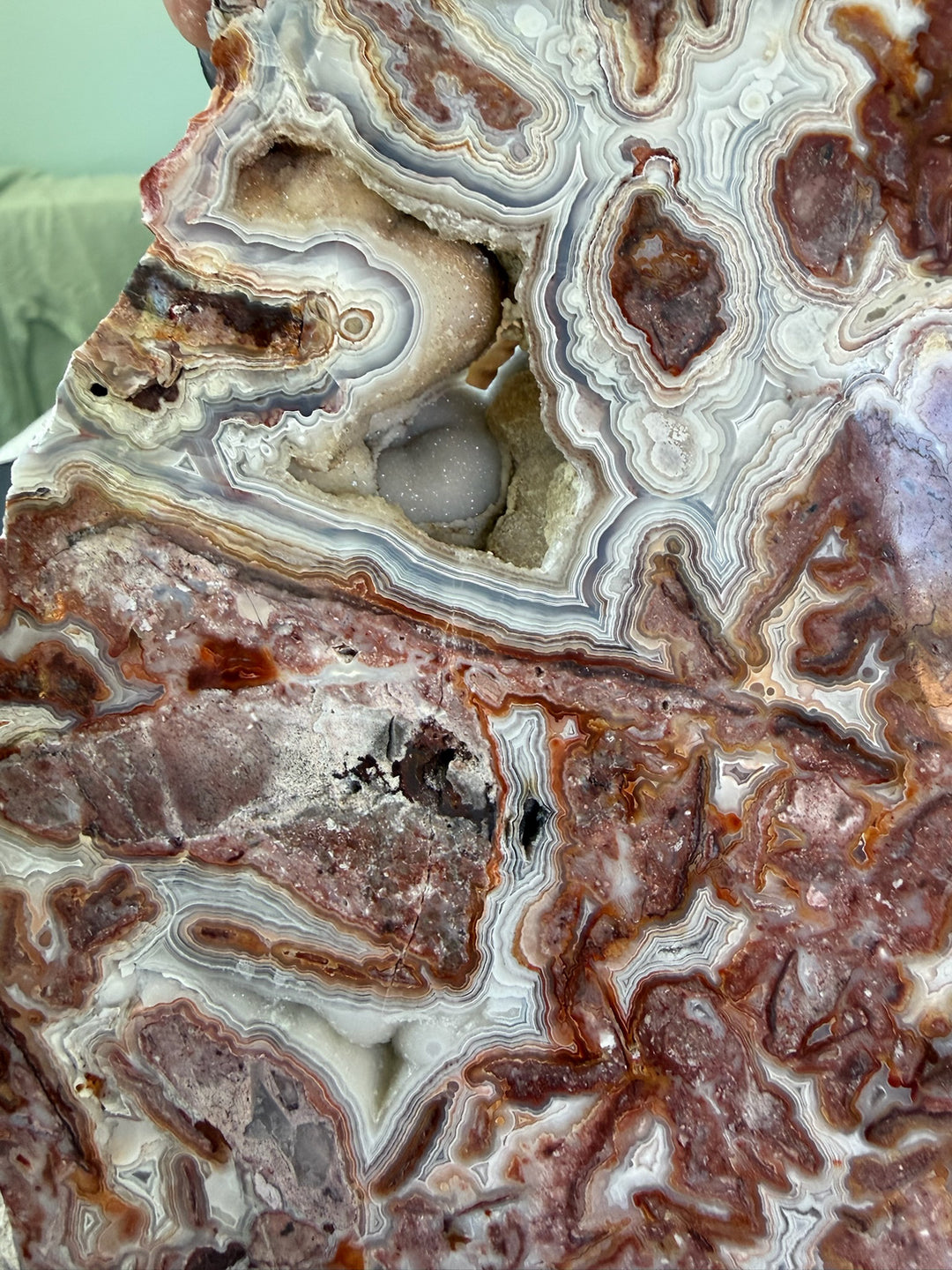 Statement Crazy Lace Agate Slice and Stand from Mexico