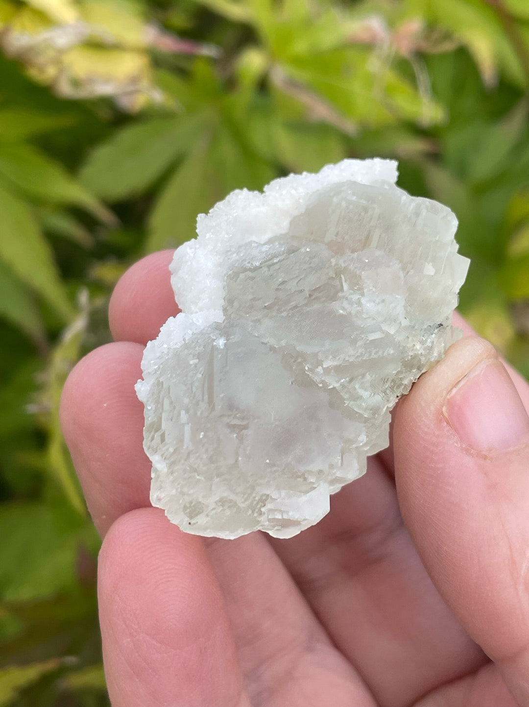 UV Reactive Stepped Mint Green Fluorite and Calcite from Fujian