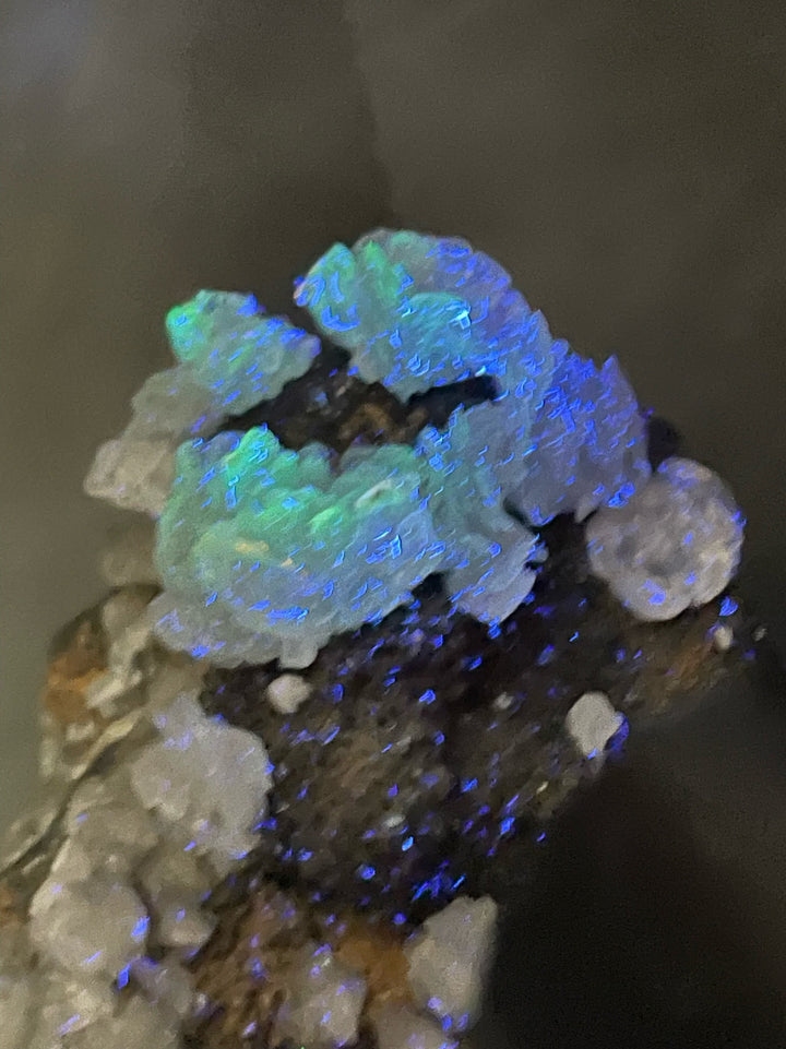 White and Black Calcite UV Reactive Specimen