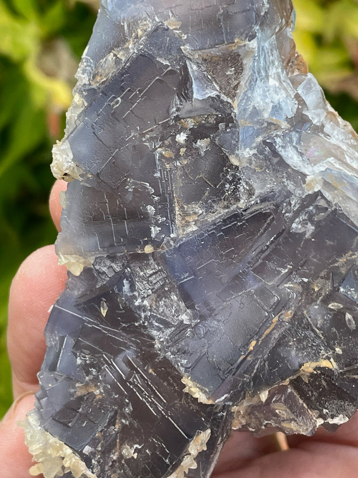 Blue Fluorite with Calcite Specimen