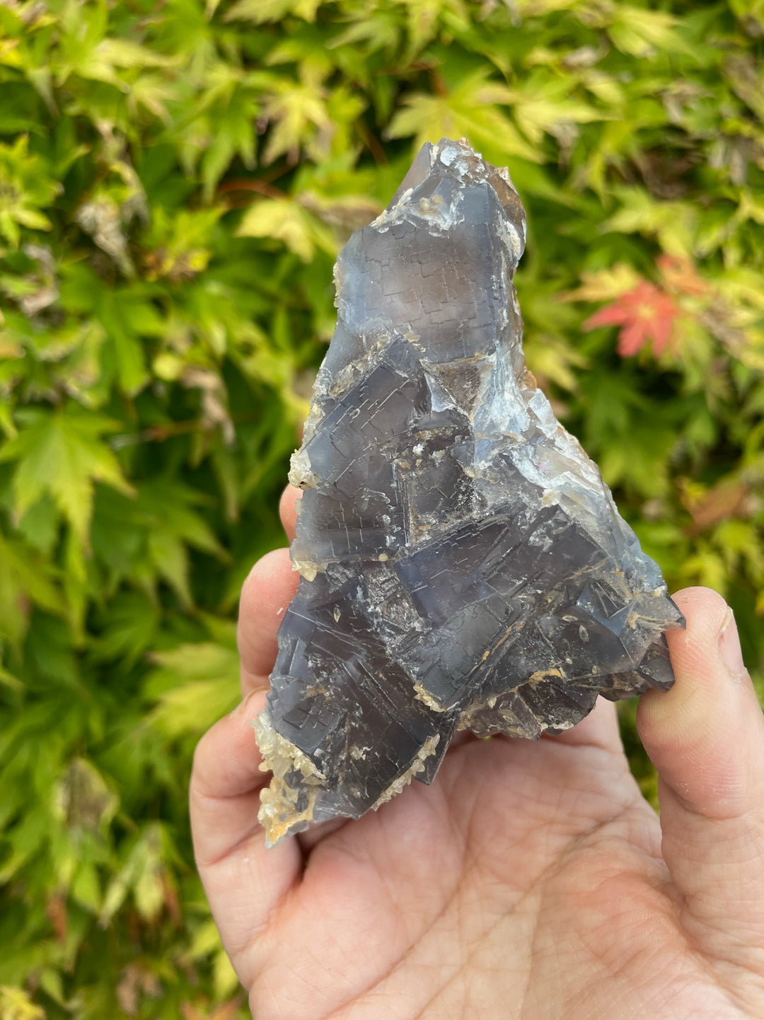 Blue Fluorite with Calcite Specimen