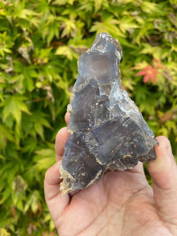 Blue Fluorite with Calcite Specimen