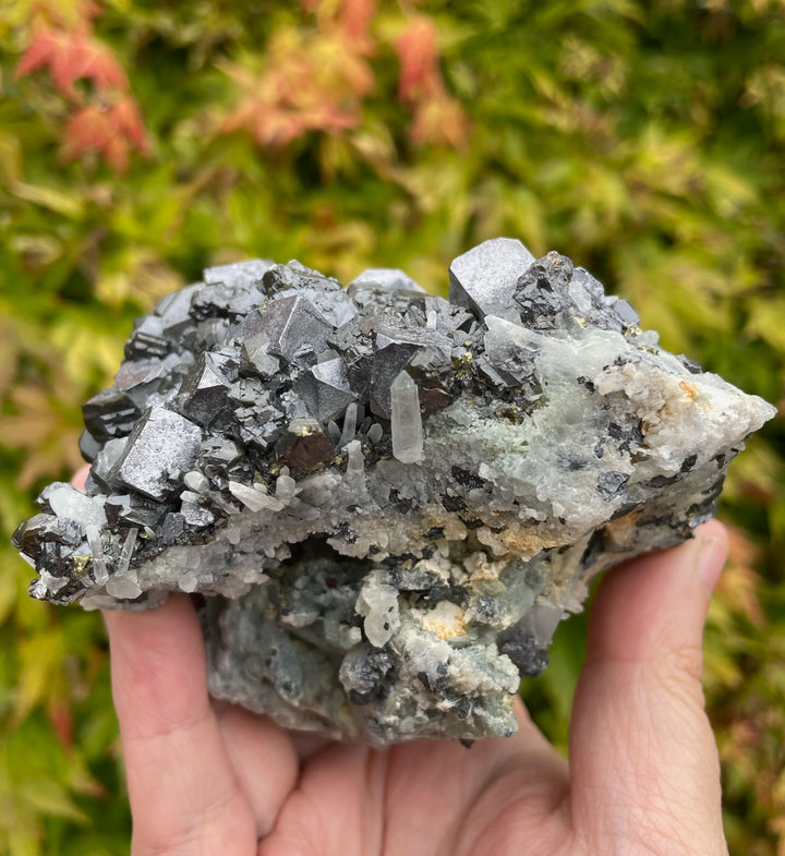 Galena Chalcopyrite and Quartz Cluster Specimen