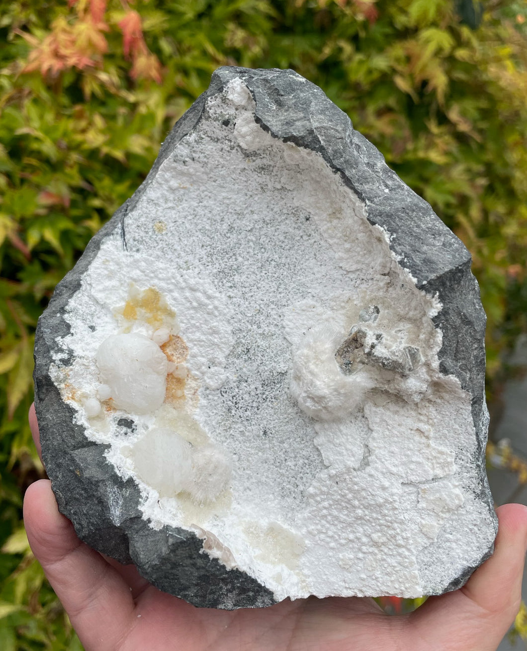 Okenite and Calcite Cluster Specimen