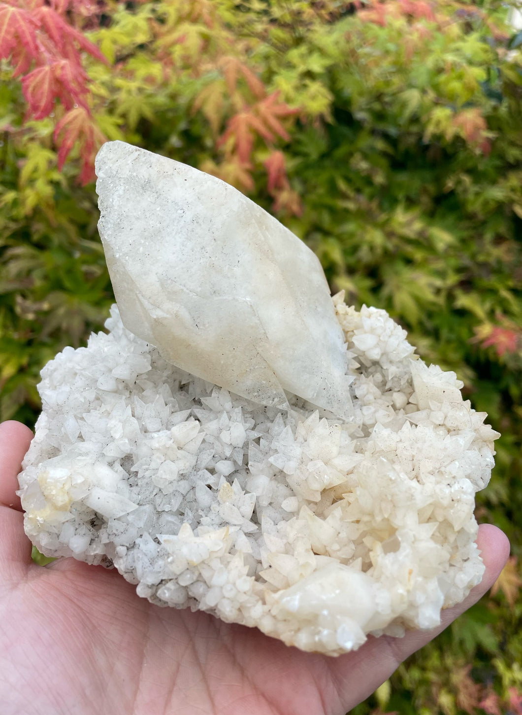 Calcite Quartz and Chalcopyrite Cluster Specimen