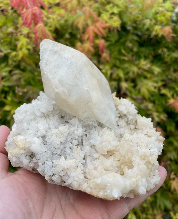 Calcite Quartz and Chalcopyrite Cluster Specimen