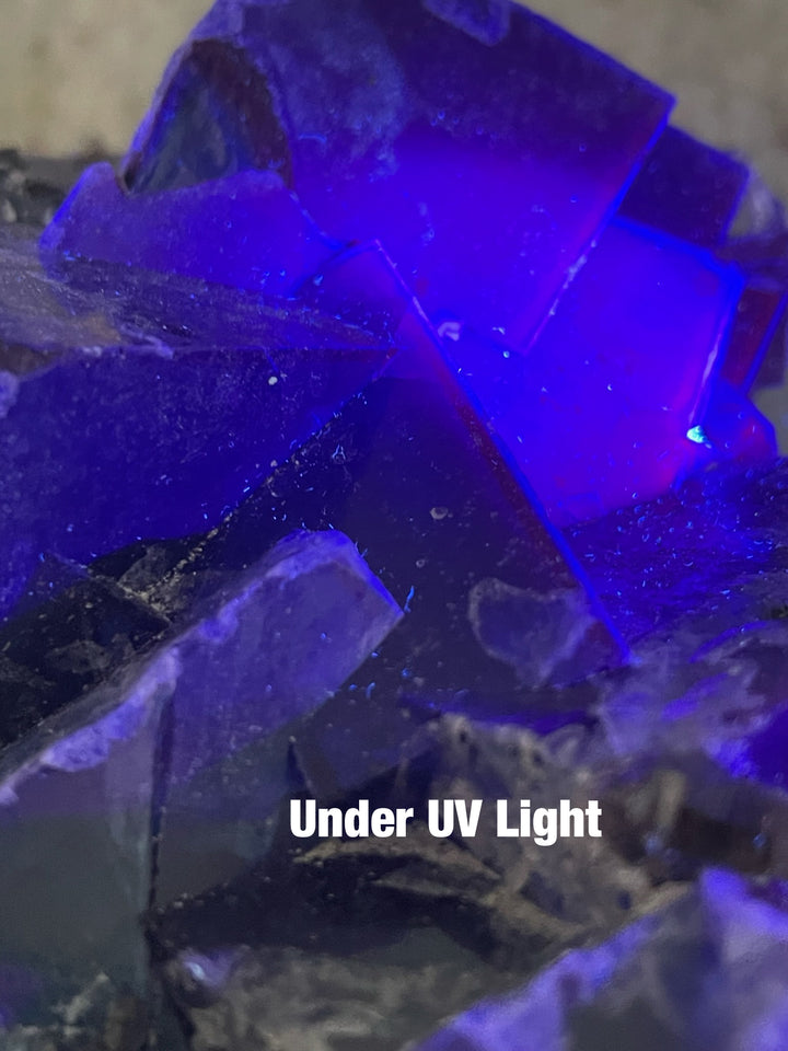 Rare Large Yaogangxian Blue Fluorite Cluster Crystal Specimen
