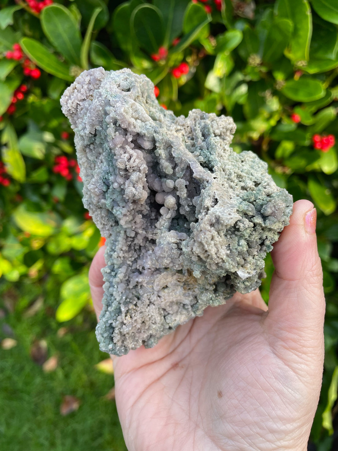 Grape Agate and Chalcedony Crystal Specimen