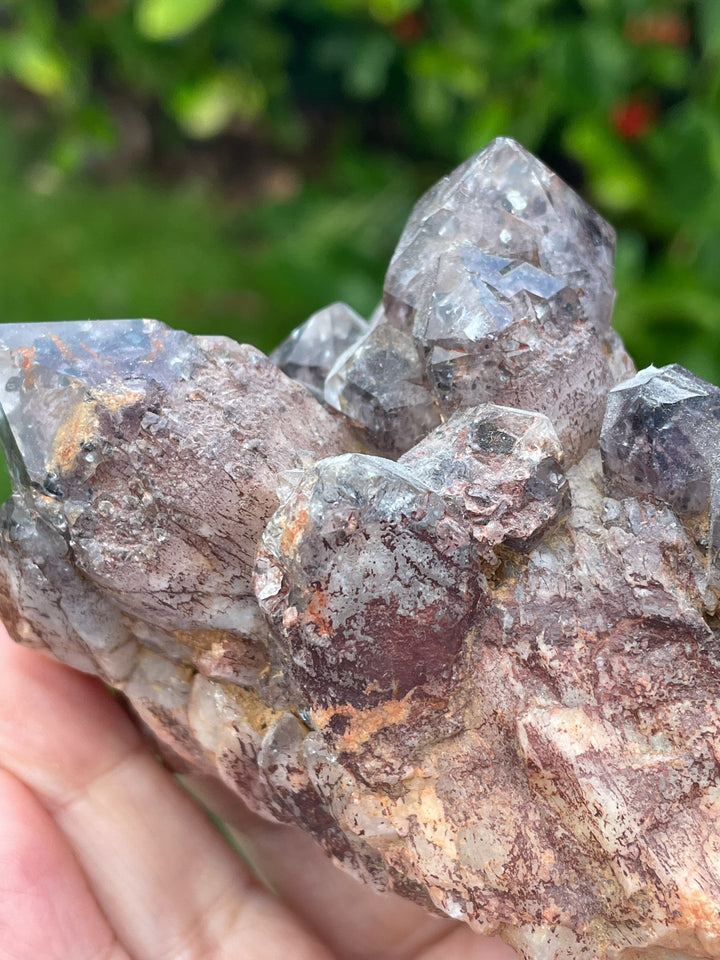 Hematoid Quartz Cluster Crystal Specimen