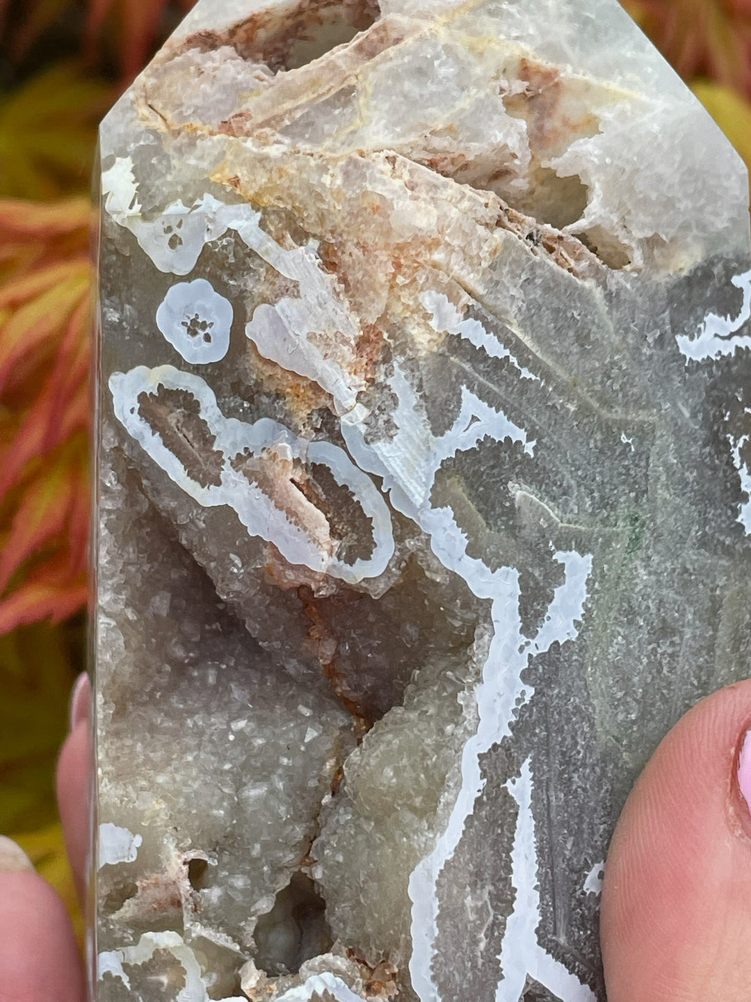 Druzy Agate Tower Carving Specimen