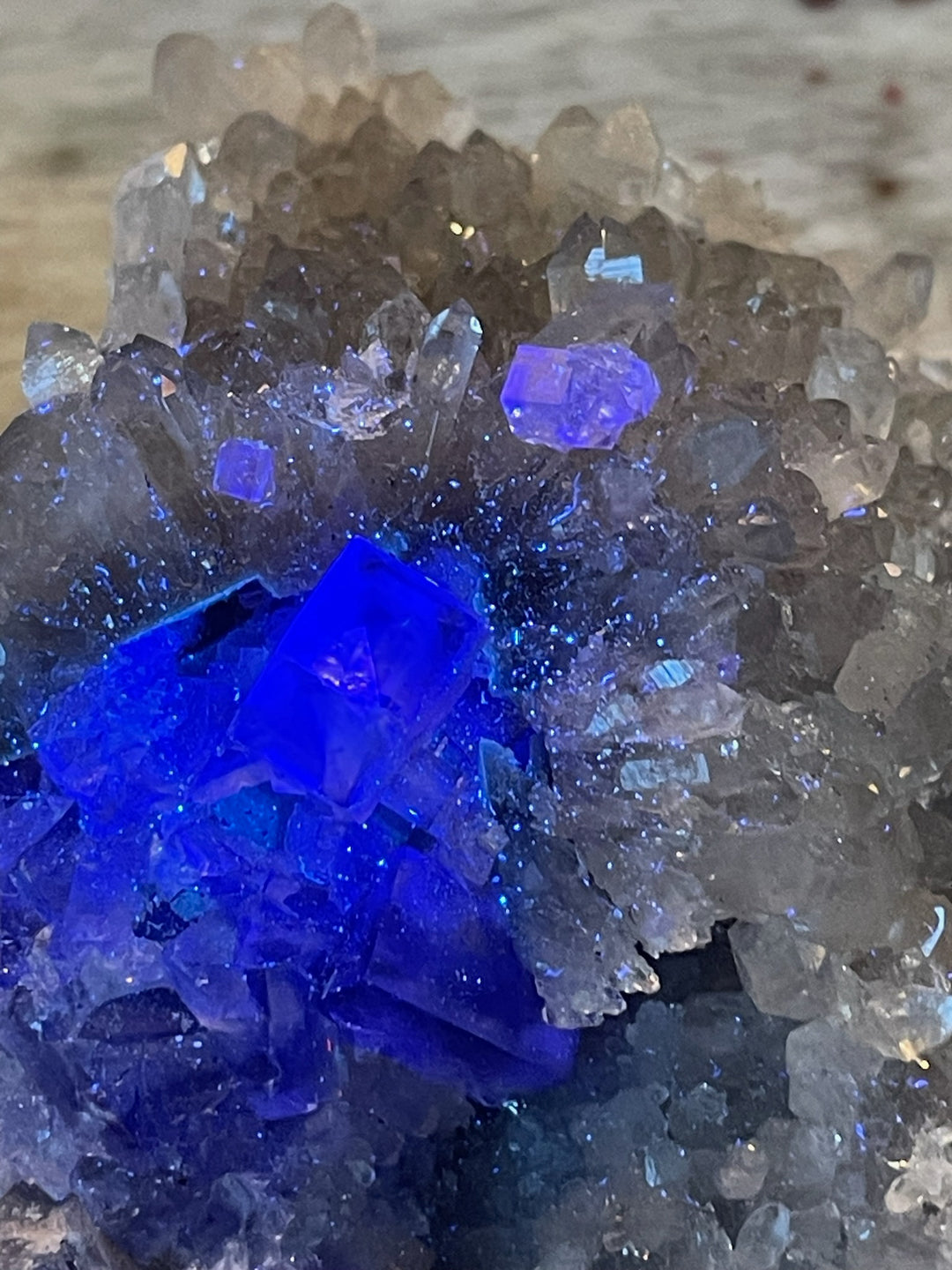 Porcelain Fluorite with Quartz Specimen