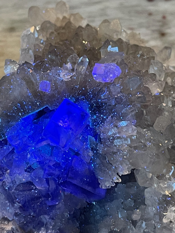 Porcelain Fluorite with Quartz Specimen