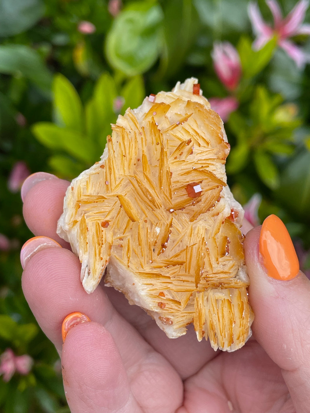 Vanadinite on Barite Specimen