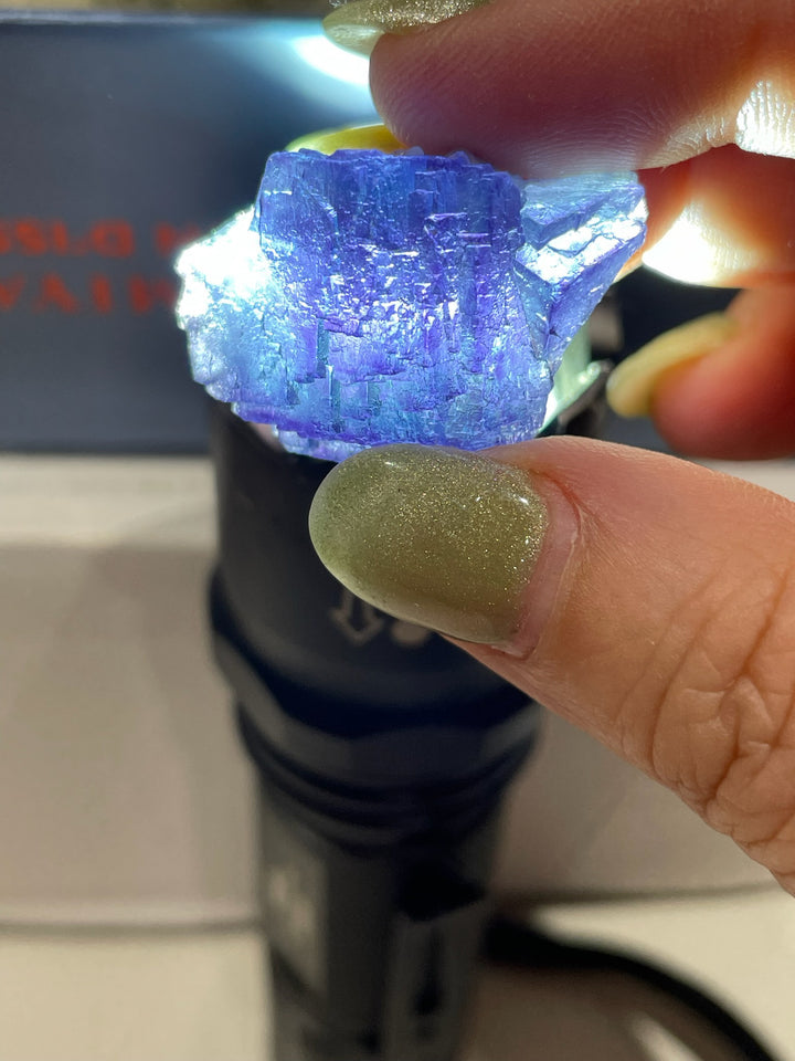 Rare Blue Fluorite Specimen from wutong mine Guangxi