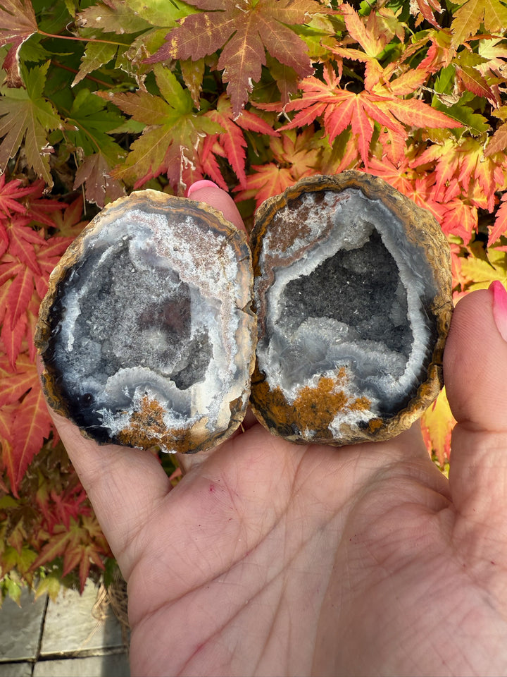 Complete Druzy Agate Nodule Pair